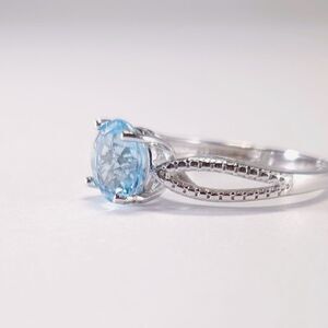 Blue Topaz 2.5 Carats Ring Size 7.5
